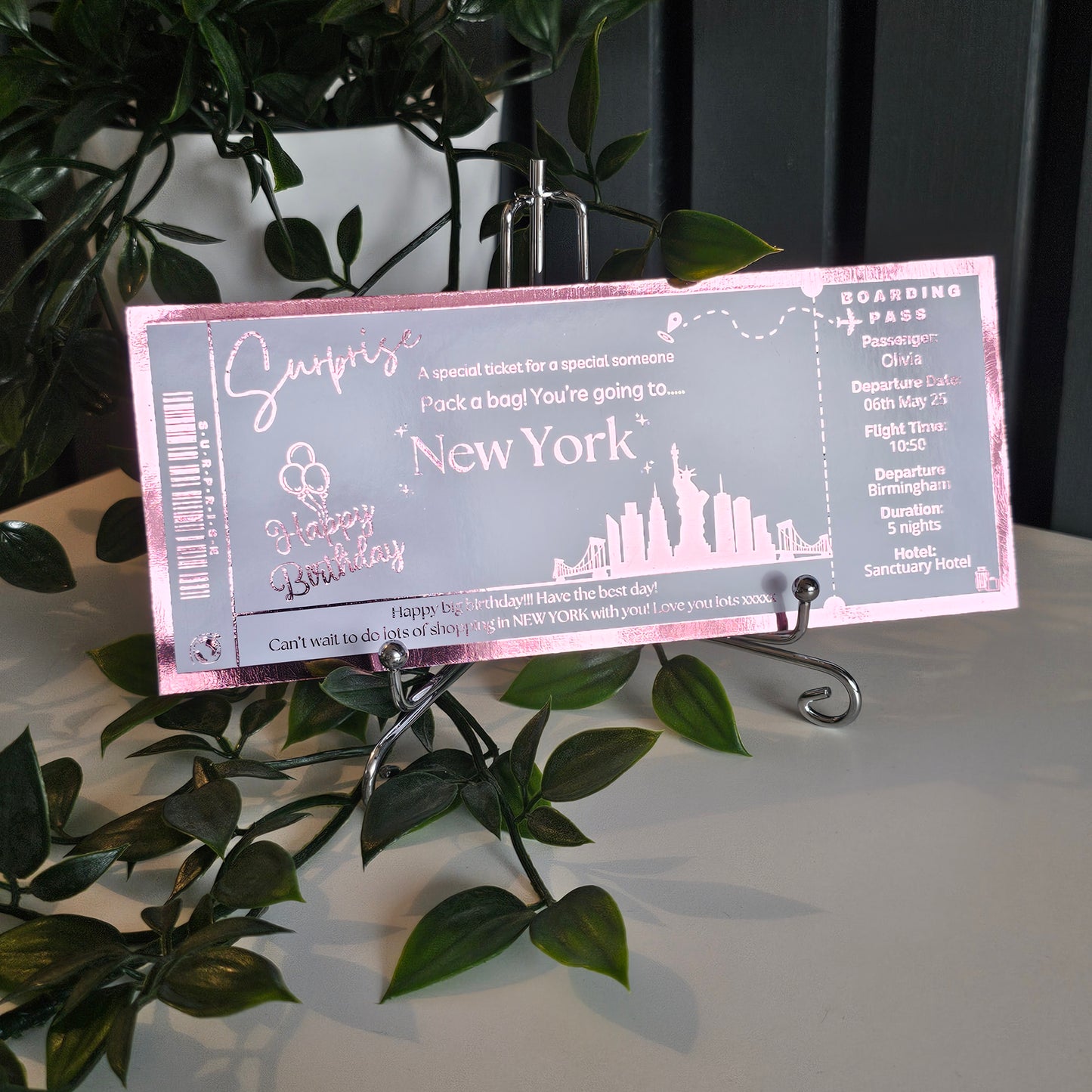 Personalised Boarding Pass/ Holiday Ticket
