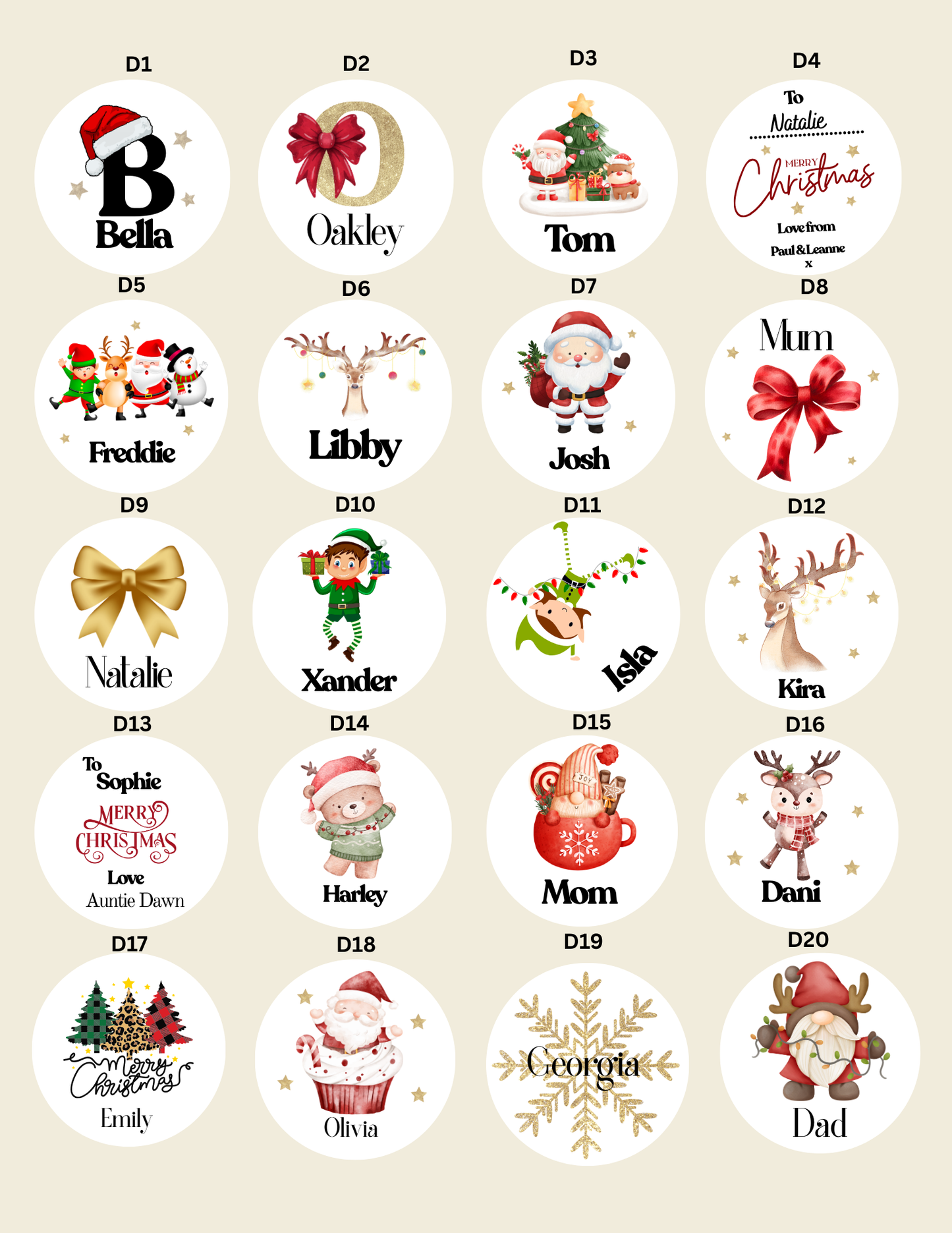 Personalised Glossy Christmas Stickers - 24 per sheet