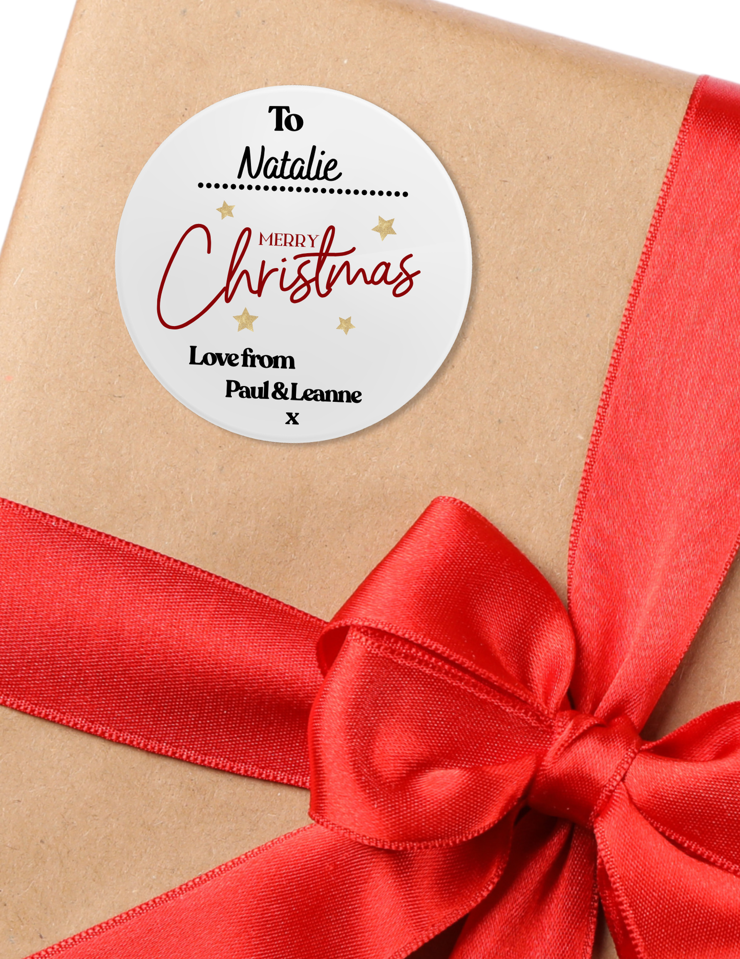 24 Personalised Glossy Christmas Stickers