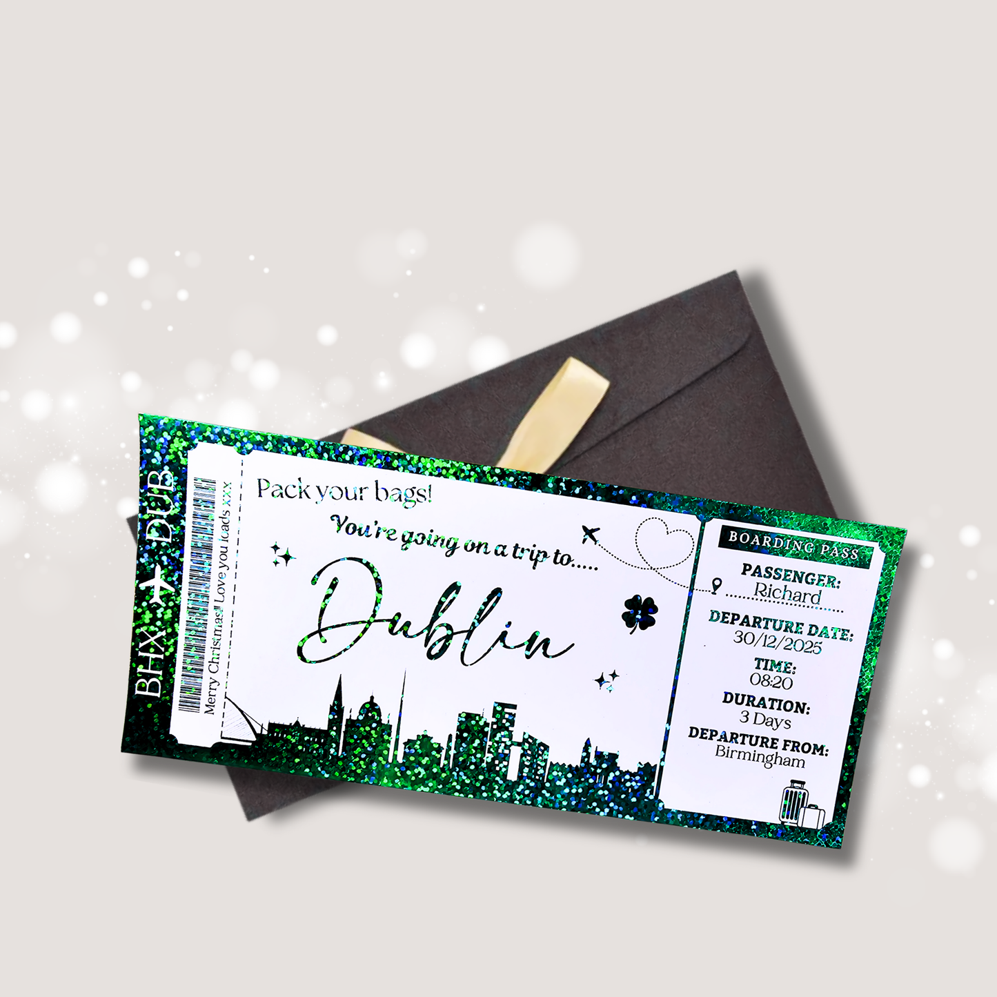 Personalised Dublin Boarding Pass