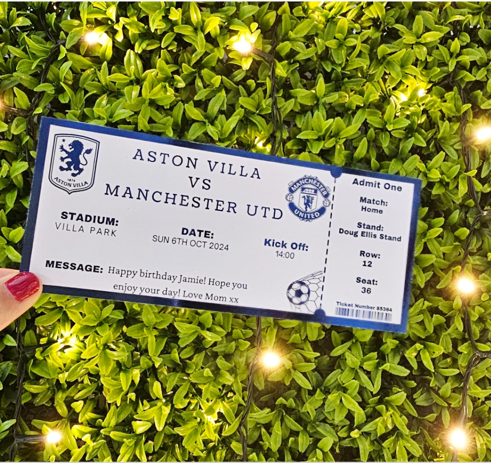 Personalised Football Match Ticket