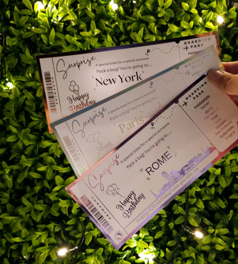 Personalised Boarding Pass/ Holiday Ticket