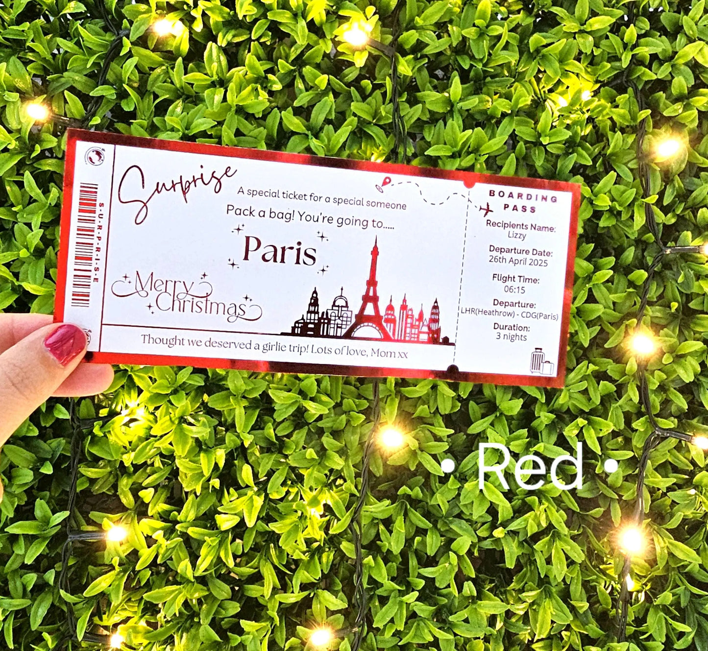 Personalised Boarding Pass/ Holiday Ticket