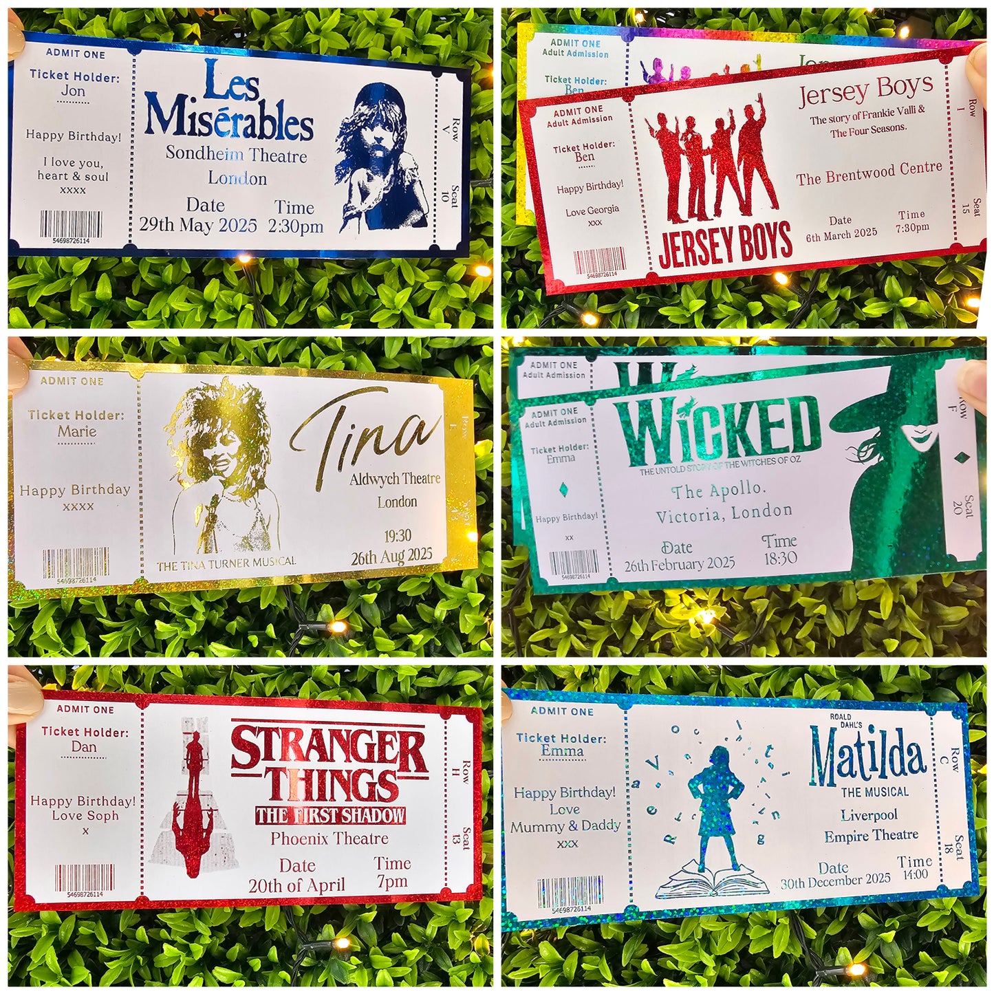 Personalised Foiled Theatre/ Show Ticket