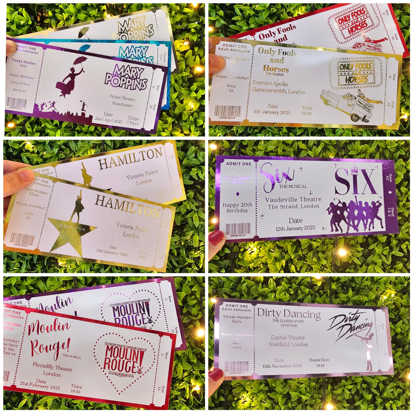 Personalised Foiled Theatre/ Show Ticket