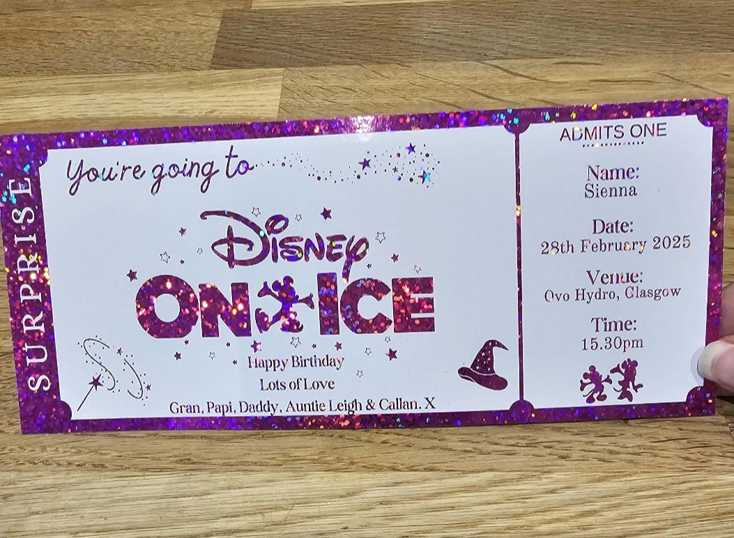 Personalised Disney on Ice Ticket