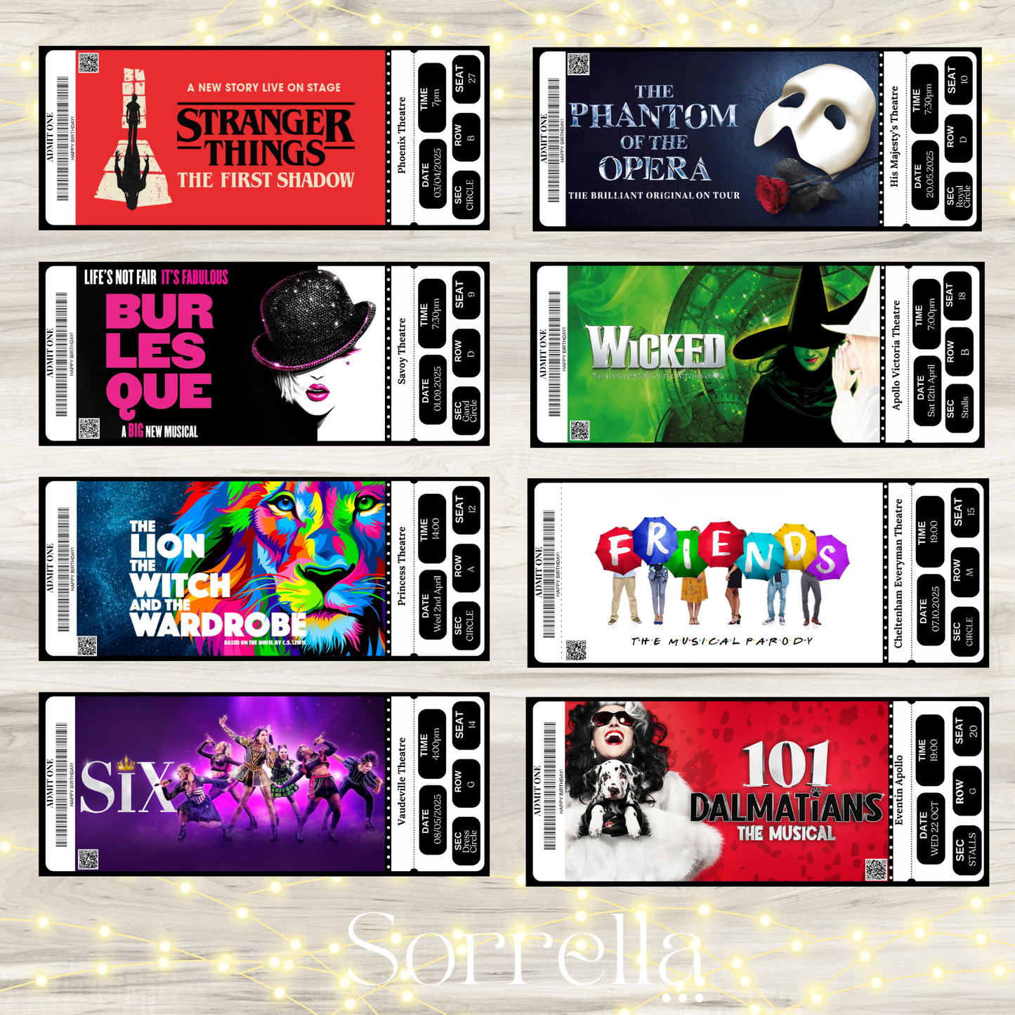 Personalised Printed Theatre Ticket