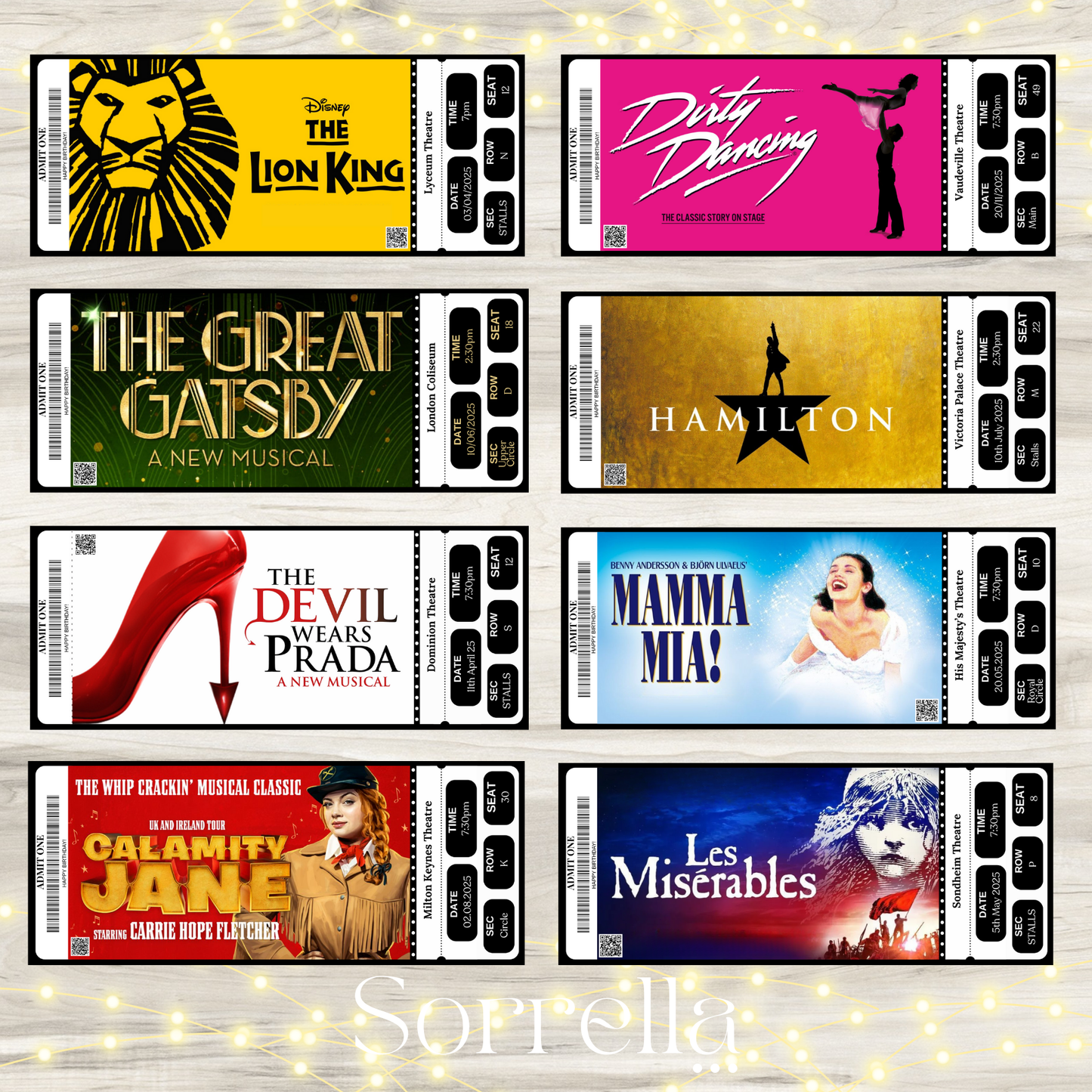 Personalised Printed Theatre Ticket