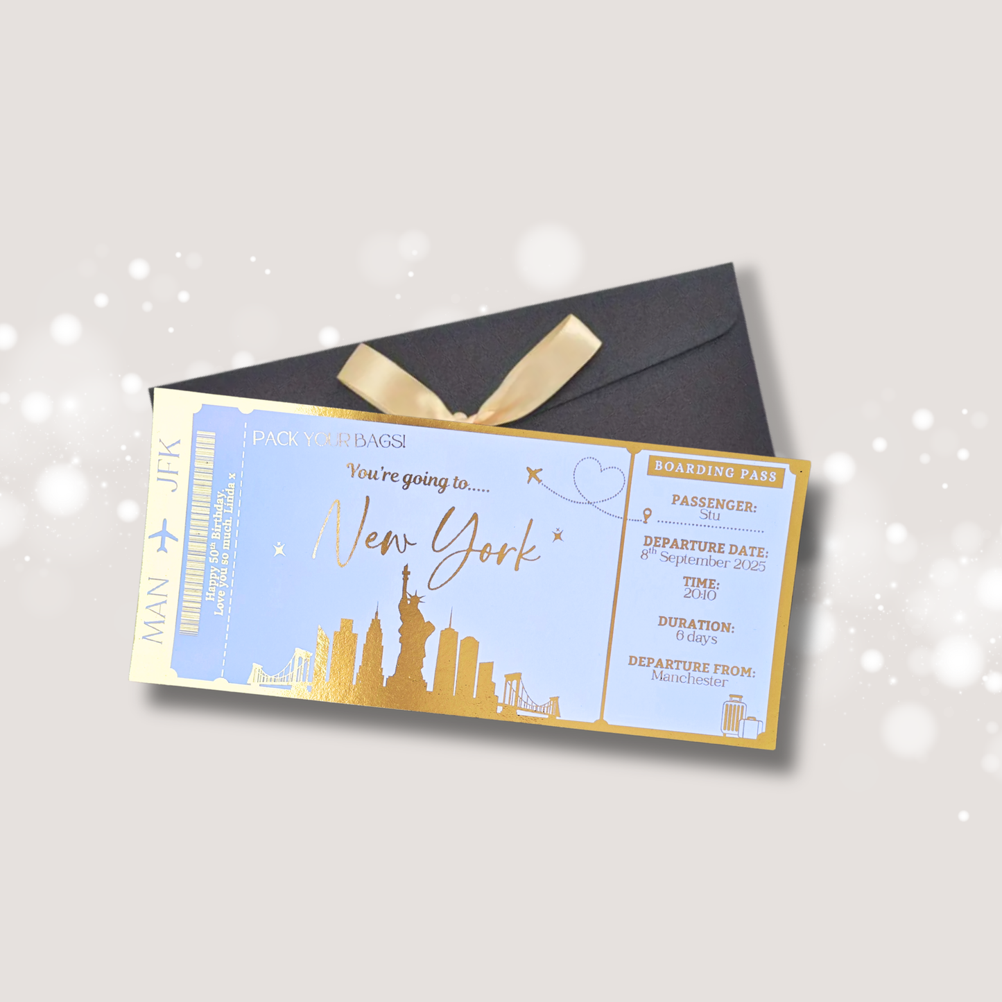Personalised New York Boarding Pass