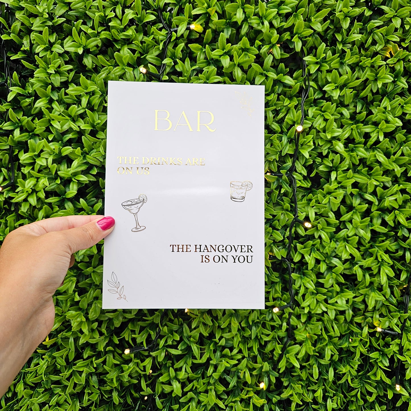 Foiled Free Bar Sign