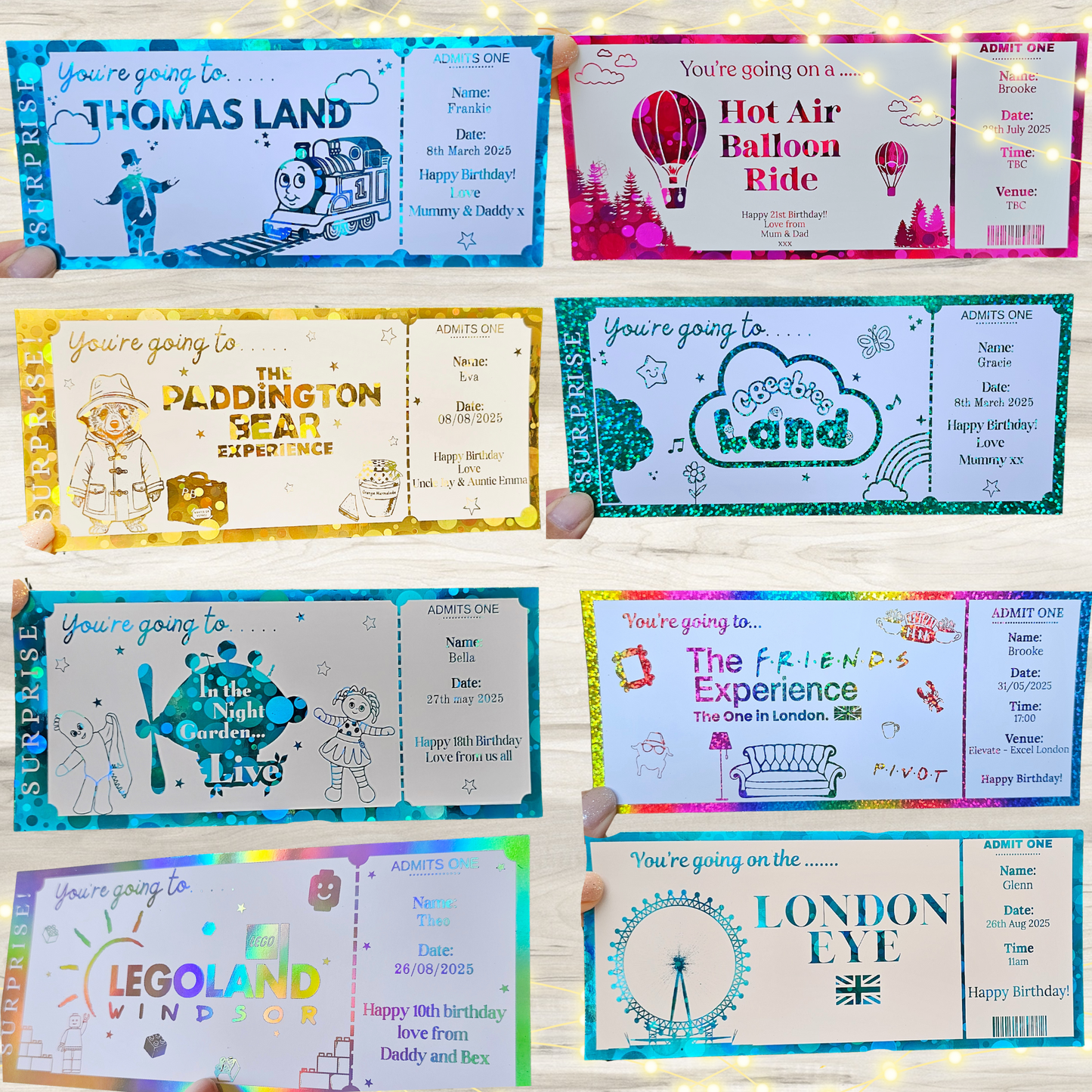 Any Theme Park/ Day Out Foiled Ticket