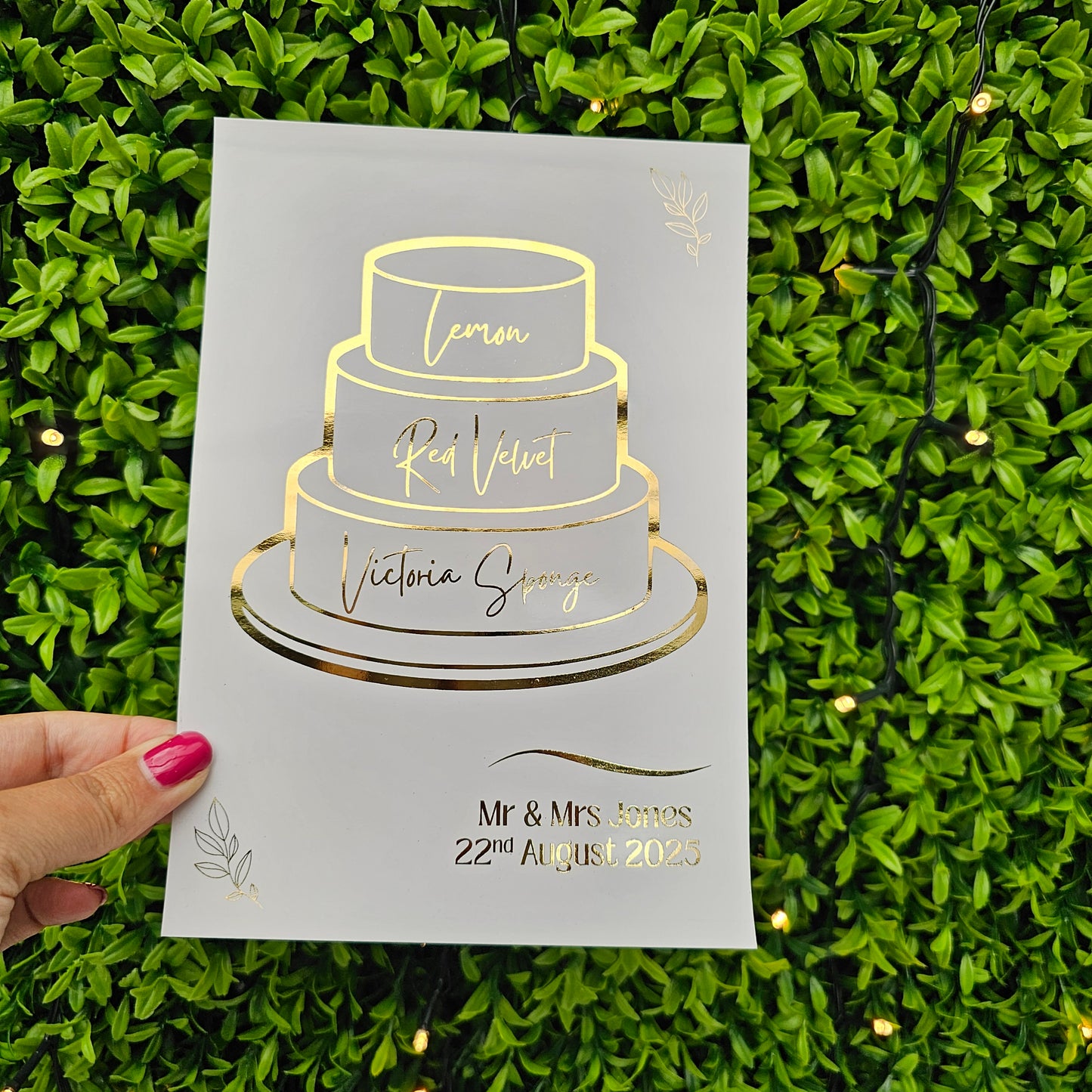 Wedding Cake Flavour Sign