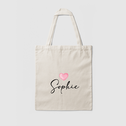 Personalised Heart Tote Bag