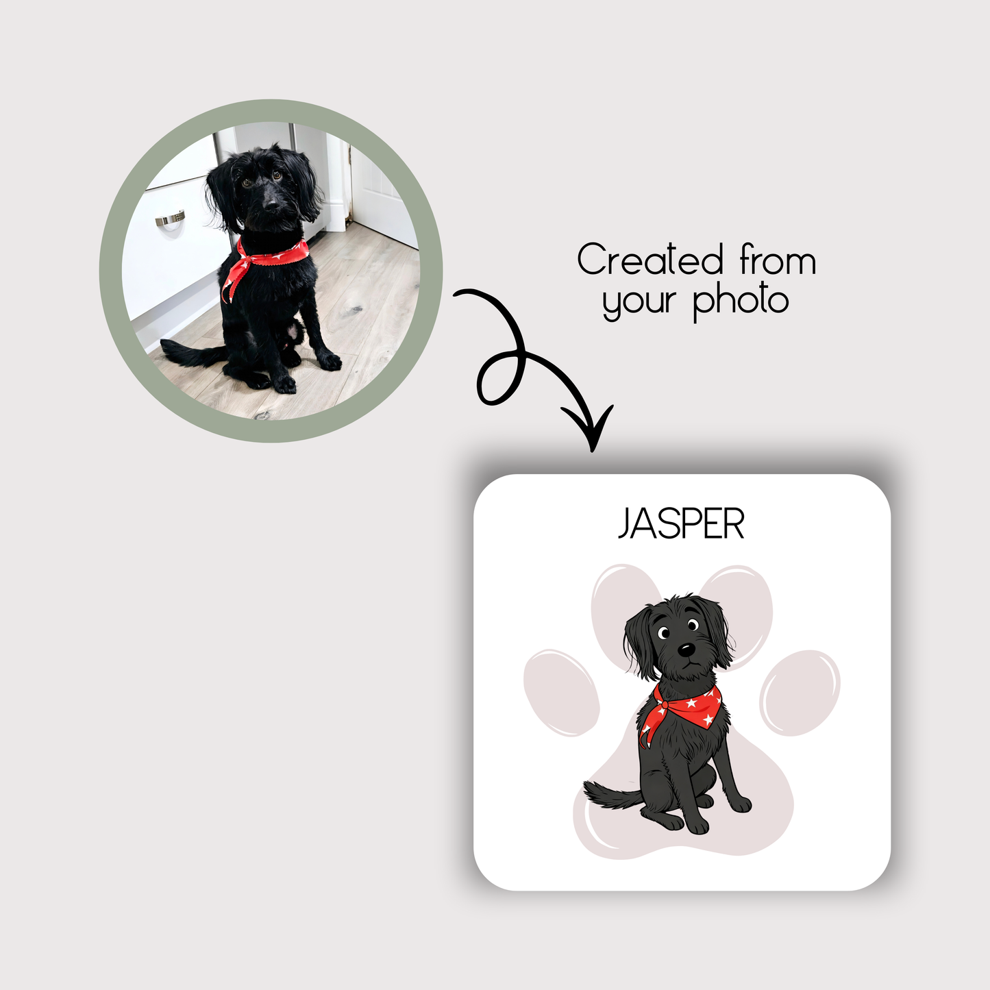 Personalised Pet Illustration Coaster
