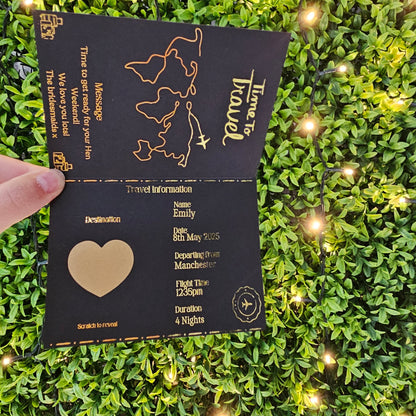 Personalised Scratch Reveal Passport Travel Ticket