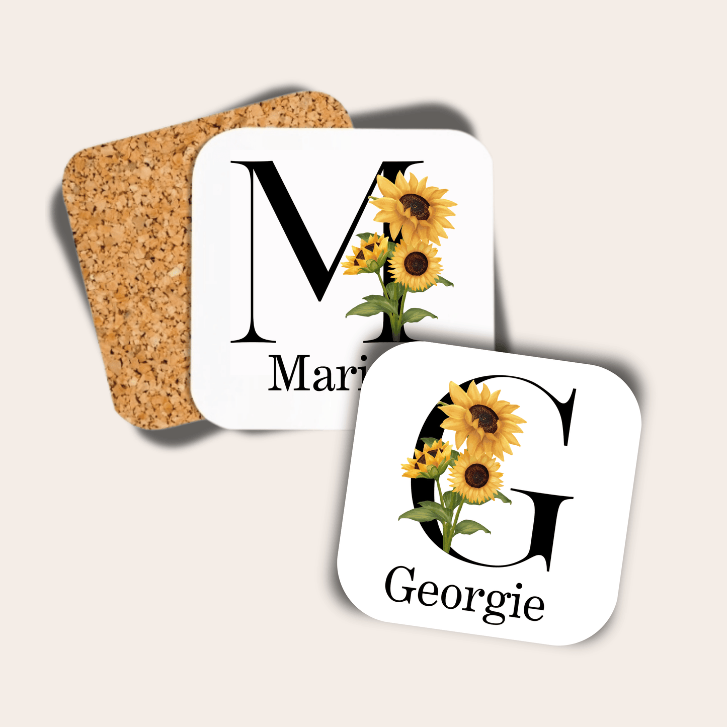 Personalised Sunflower Coaster