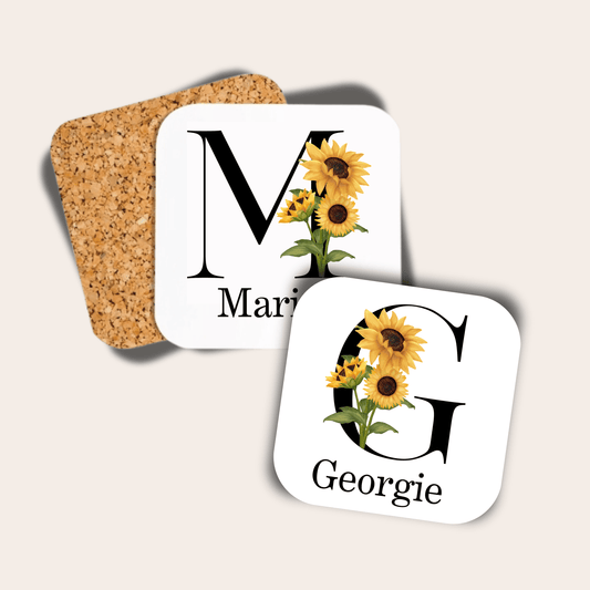Personalised Sunflower Coaster