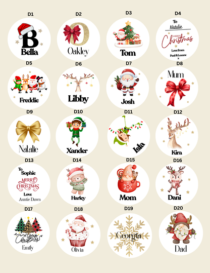 Personalised Glossy Christmas Stickers - 24 per sheet