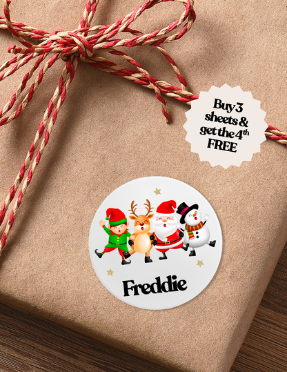 Personalised Glossy Christmas Stickers - 24 per sheet