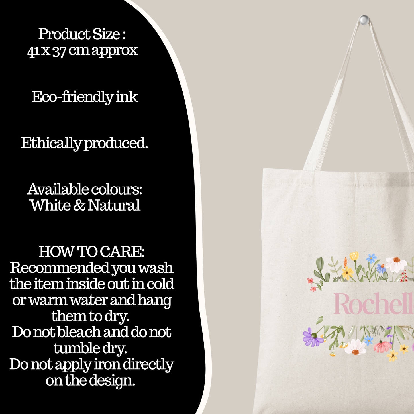 Personalised Wild Flower Tote