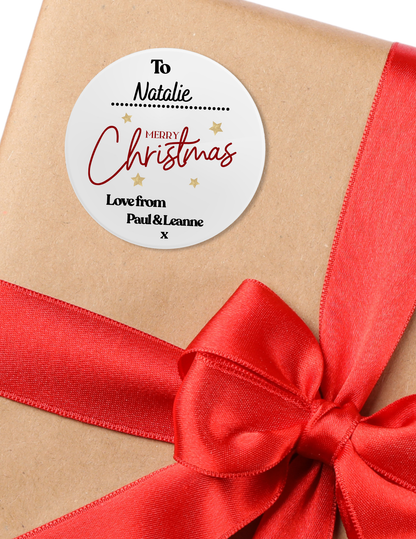 24 Personalised Glossy Christmas Stickers