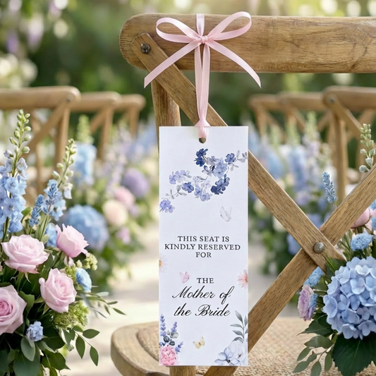 Wild Flower Watercolour Chair Reserved Tag
