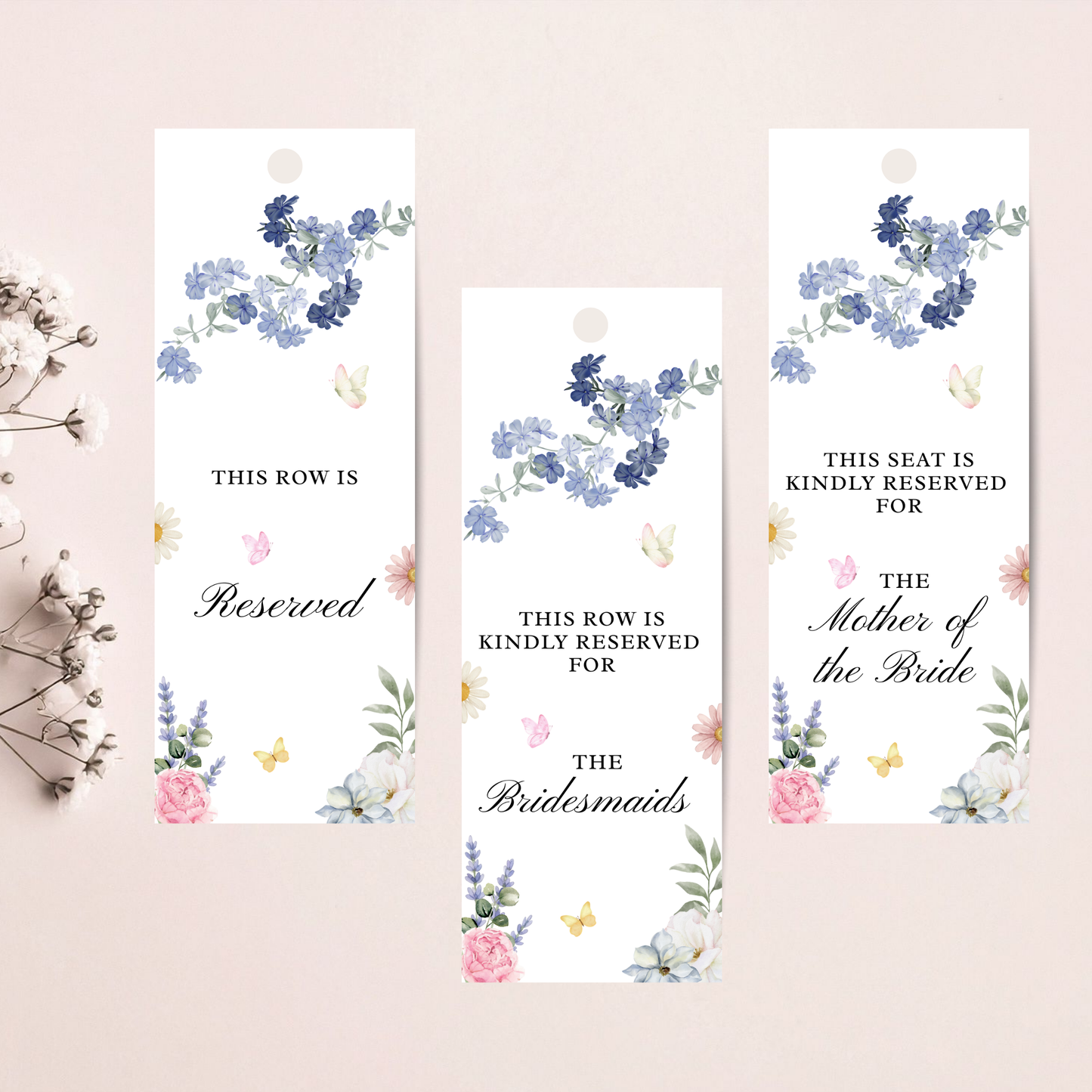 Wild Flower Watercolour Chair Reserved Tag