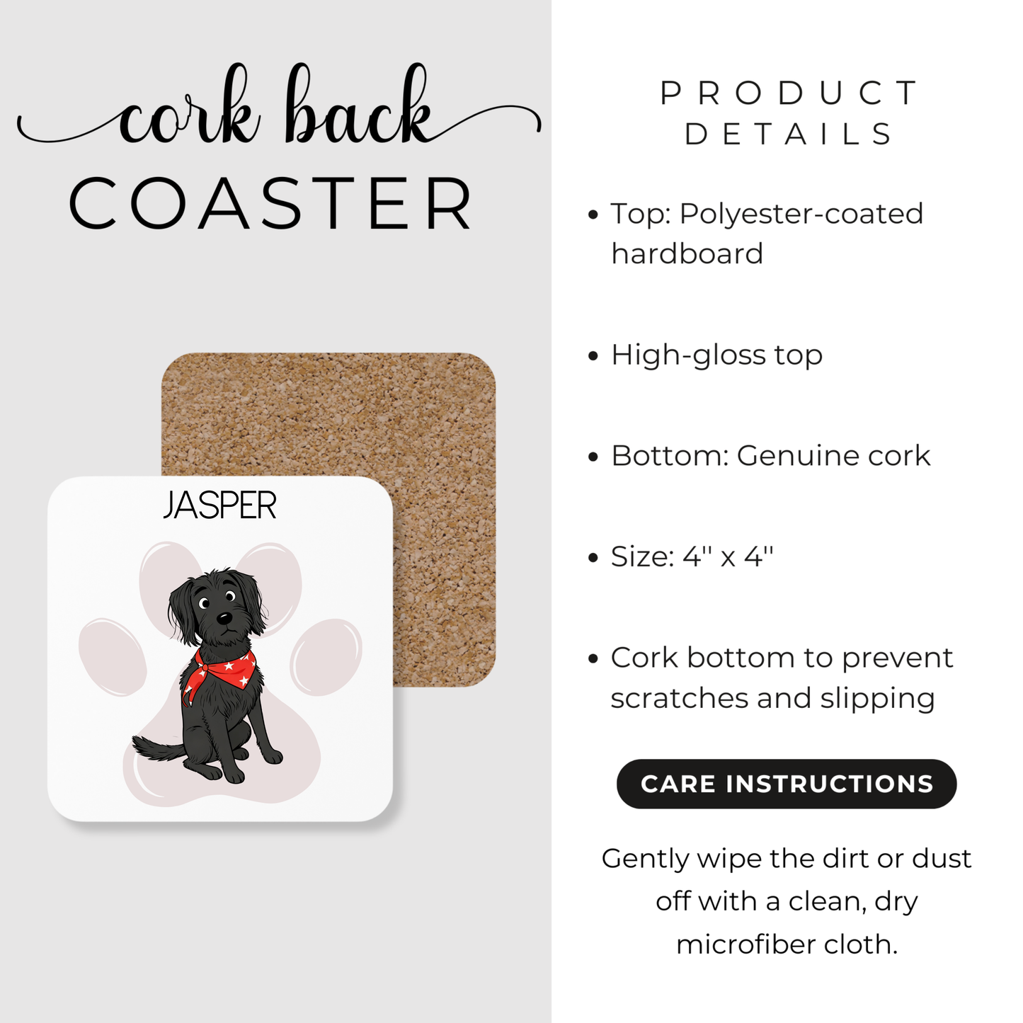 Personalised Pet Illustration Coaster