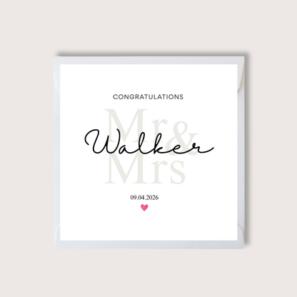 Personalised Wedding Card