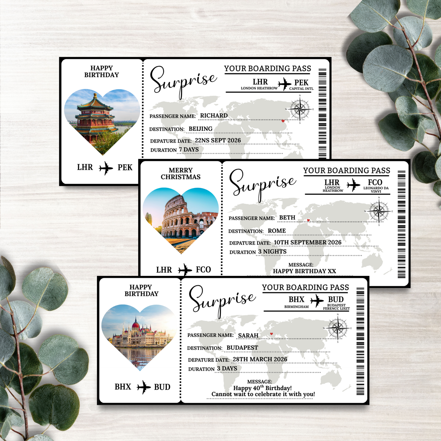 Printed Holiday / City Break Ticket