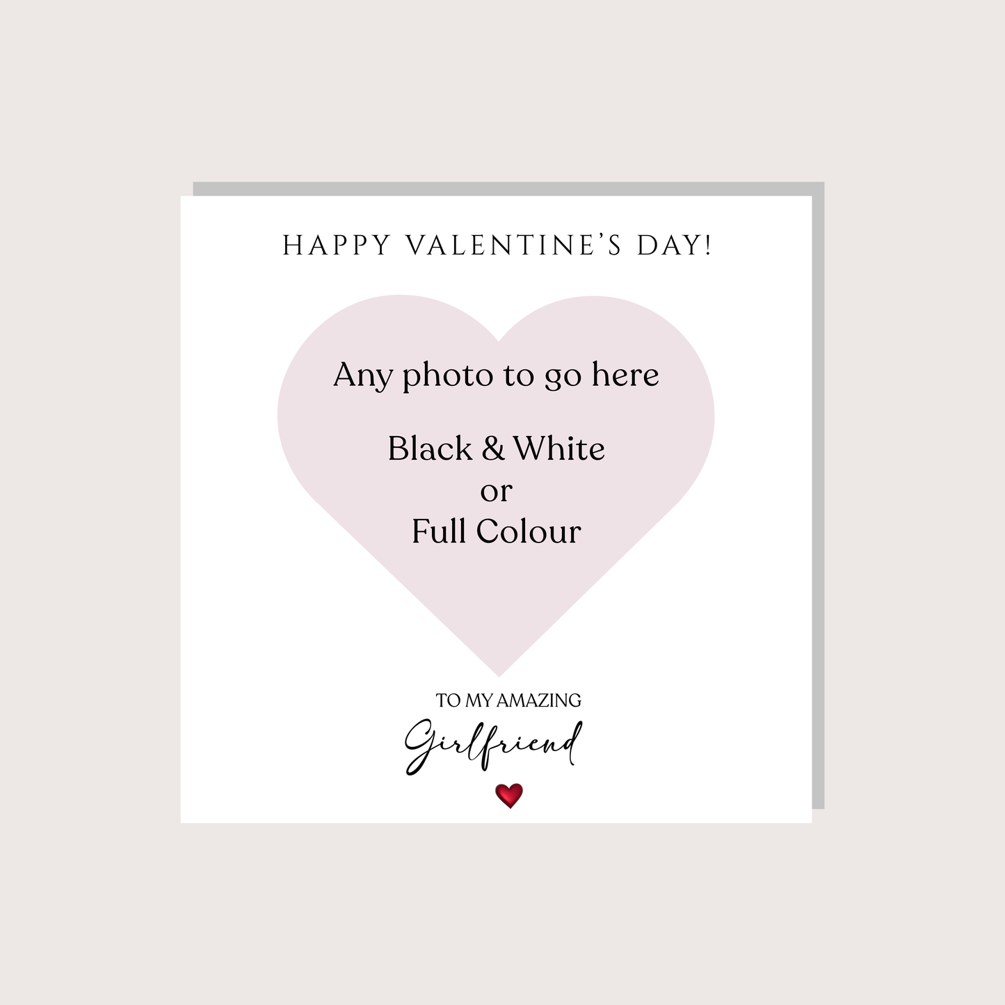Heart Photo Birthday Card