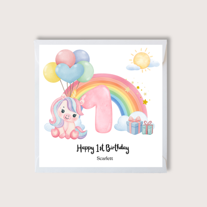Any Age Unicorn Birthday Card
