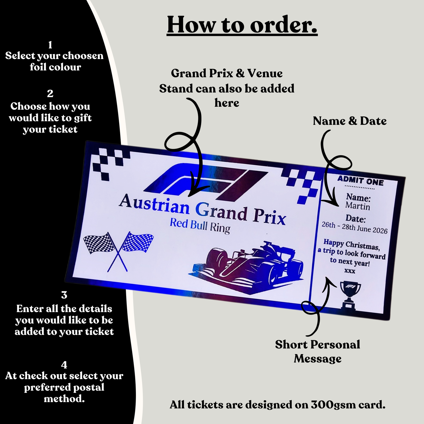 Personalised F1 Grand Prix Ticket