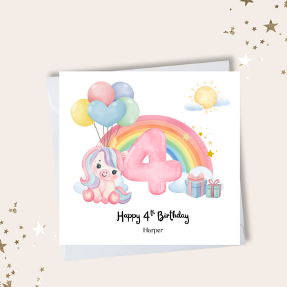 Any Age Unicorn Birthday Card