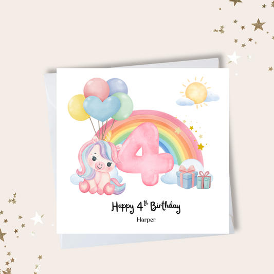 Any Age Unicorn Birthday Card