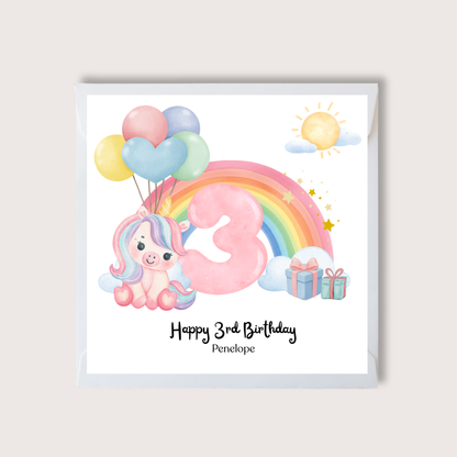 Any Age Unicorn Birthday Card