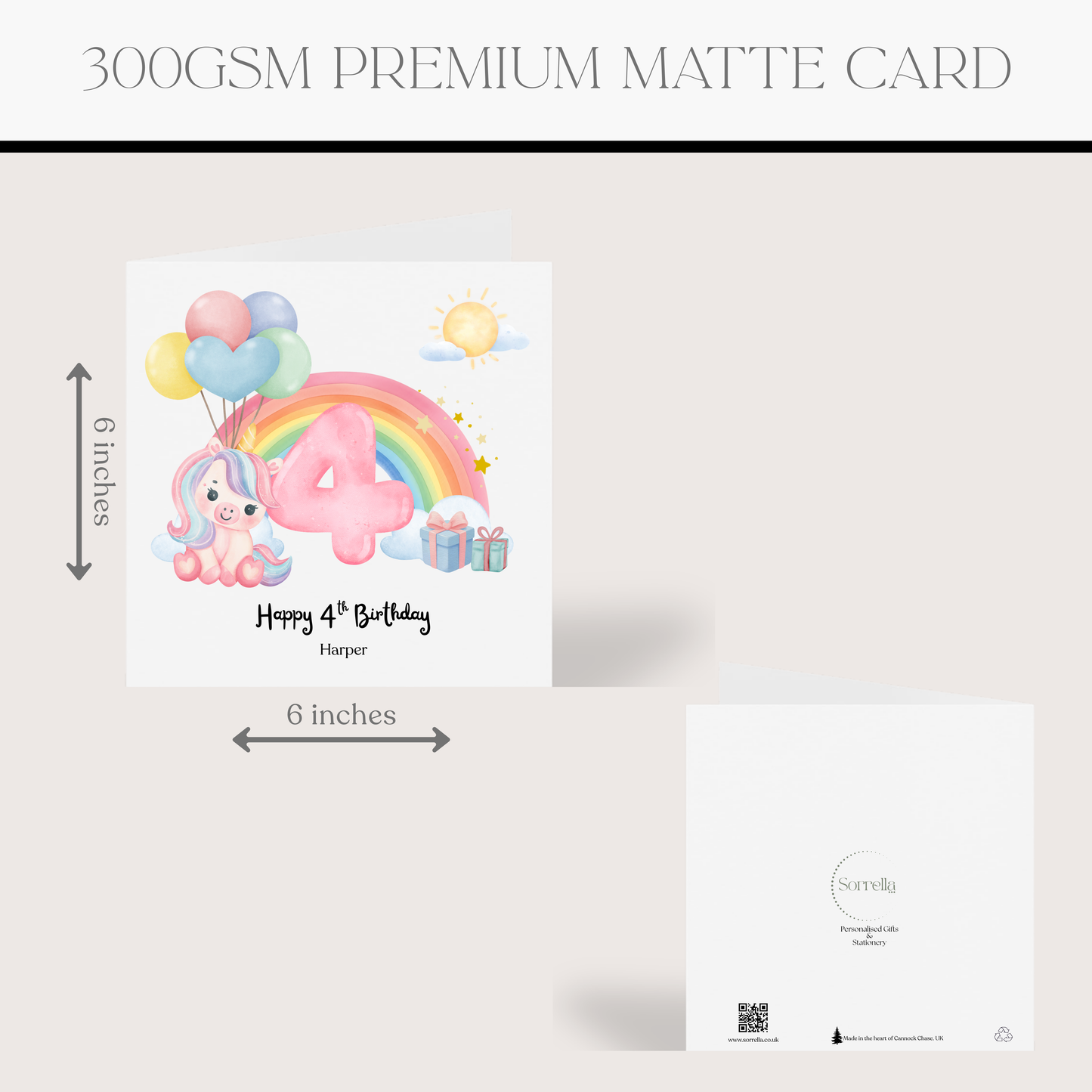 Any Age Unicorn Birthday Card