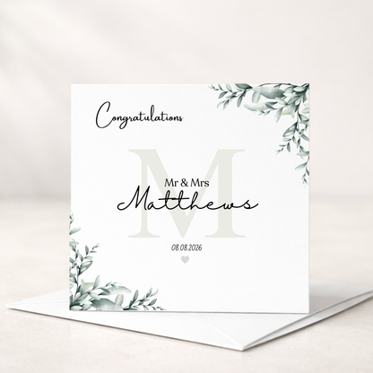 Personalised Wedding Day Card