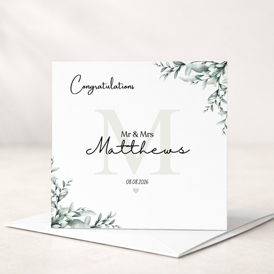 Personalised Wedding Day Card