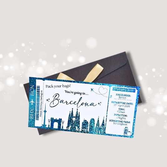 Barcelona Boarding Pass Ticket - Skyline