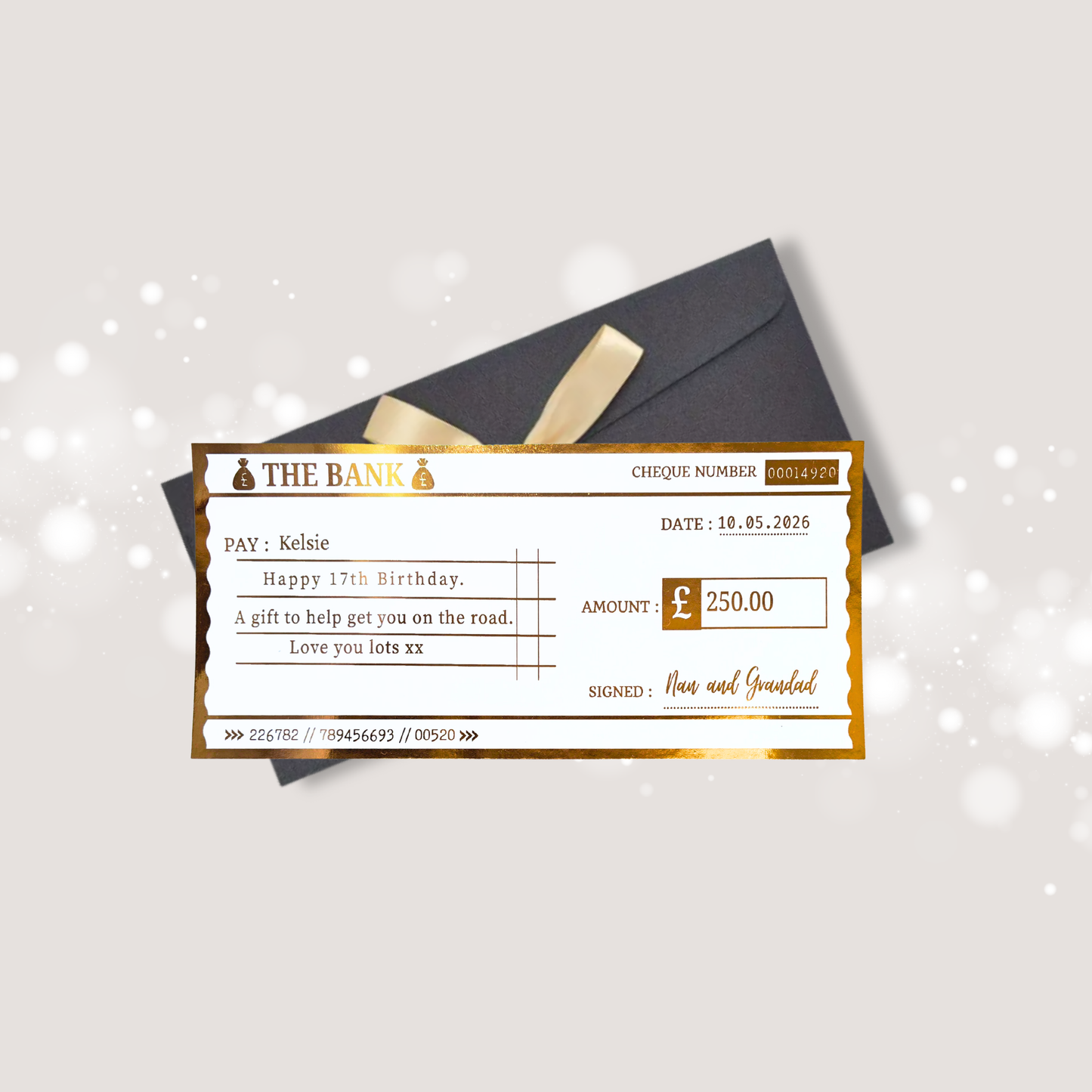 Personalised Cheque
