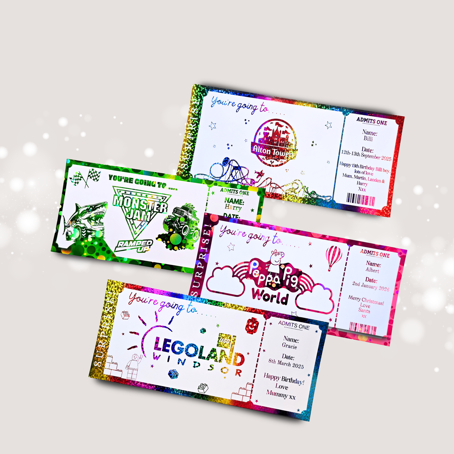 Personalised Theme Park / Day Out Ticket