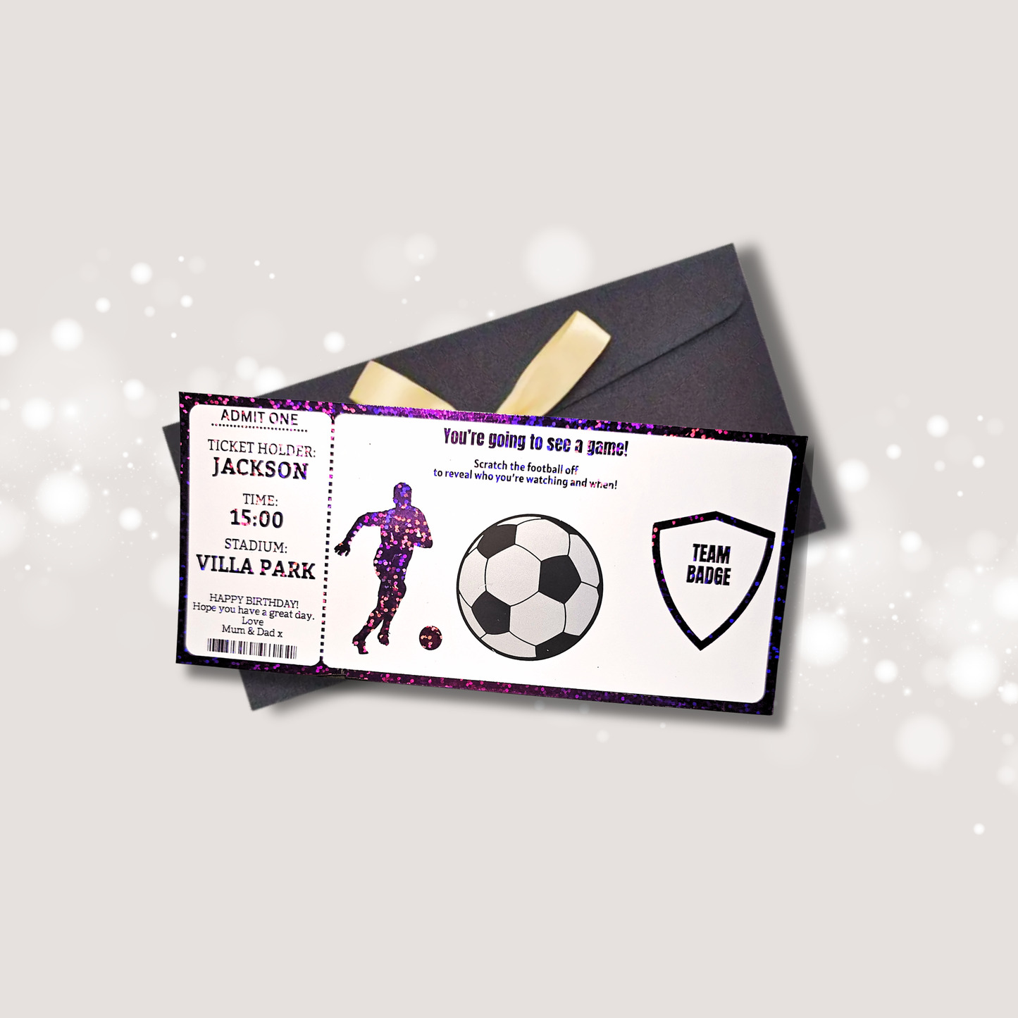 Scratch Reveal Football Match Ticket