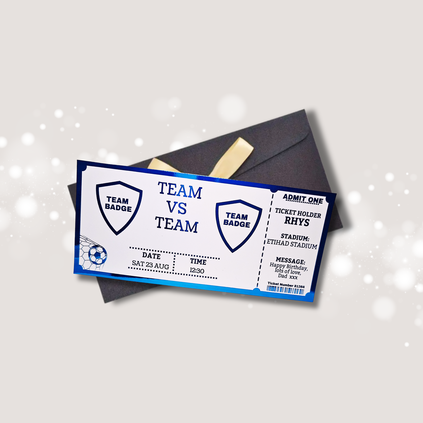 Personalised Football Match Ticket