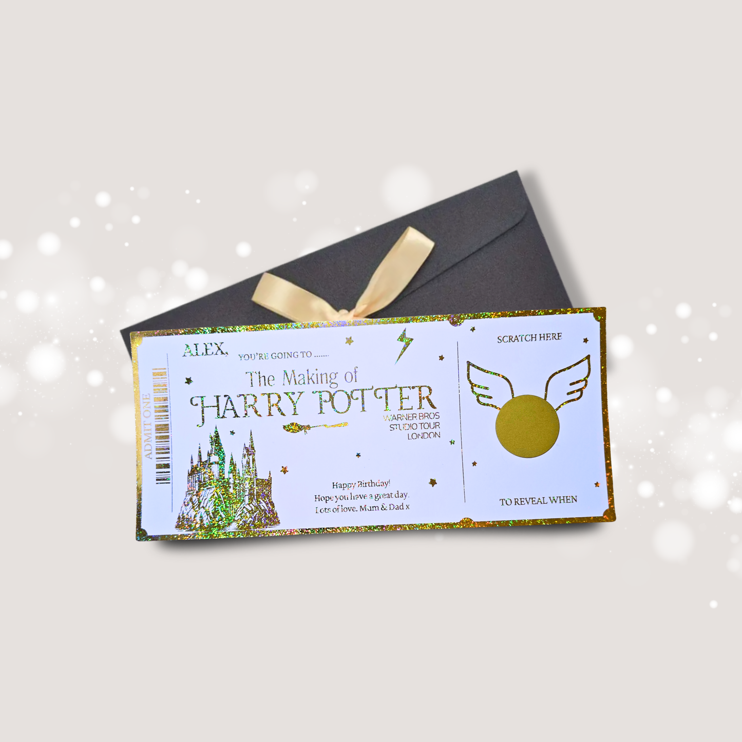 Harry Potter Scratch Reveal Studio Tour Ticket