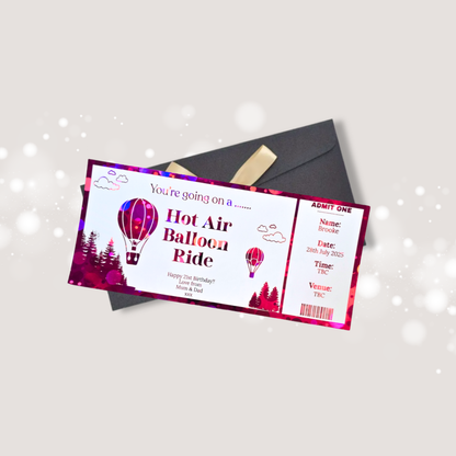 Personalised Hot Air Balloon Ticket