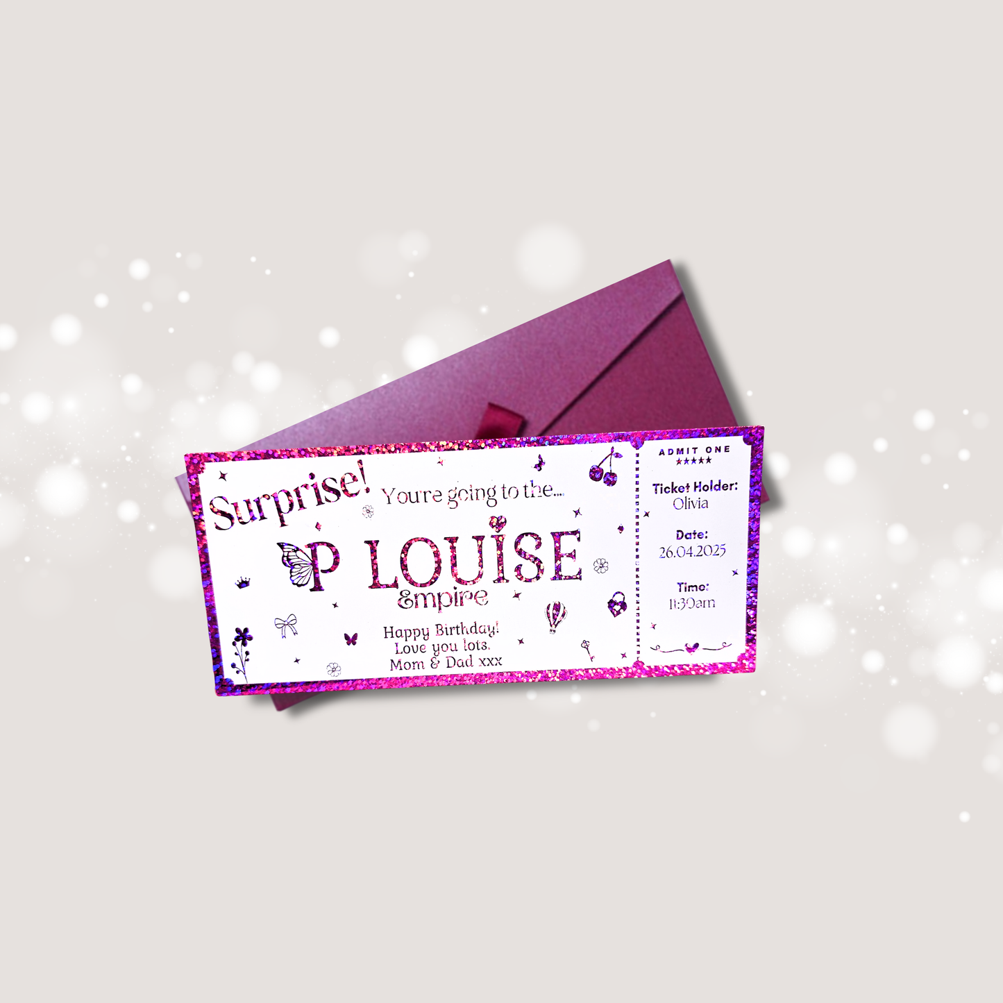 Personalised P Louise Ticket