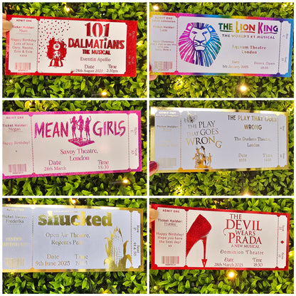 Personalised Foiled Theatre/ Show Ticket