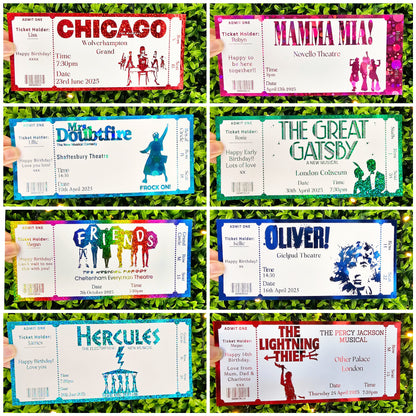 Personalised Foiled Theatre/ Show Ticket