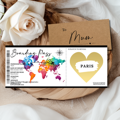 Personalised Boarding Pass - Rainbow